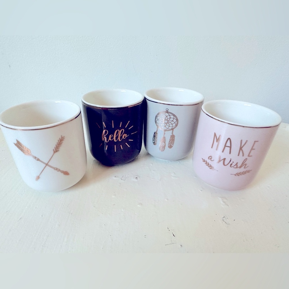 Small Espresso Shot Cups Boho Decor Pastel Hello Dreamcatcher Arrow Wish